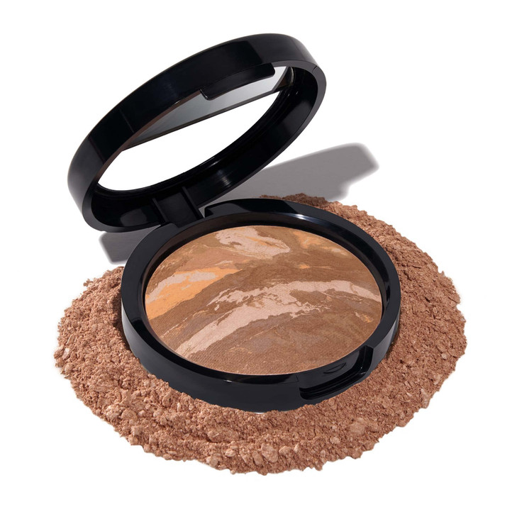 LAURA GELLER NEW YORK Award-Winning Baked Balance-n-Brighten Color Correcting Powder Foundation - Tan - Buildable Light to Medium Coverage - Demi-Mat