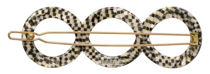 France Luxe Triple Circle Tige Boule Barrette - Opera Silver