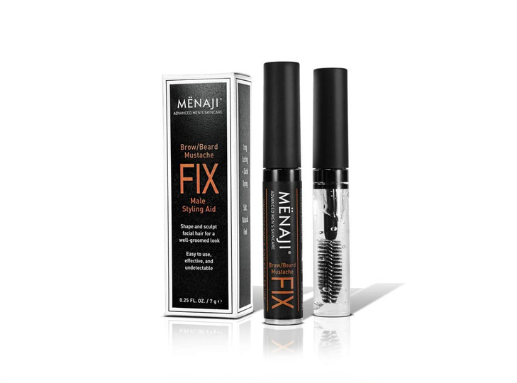 ME?NAJI The Fix - Mens Beard and Brow Gel - Hold and Setting Gel with Spiral Brush - Long Lasting - Keep Facial Hair in Place - 0.25 Oz