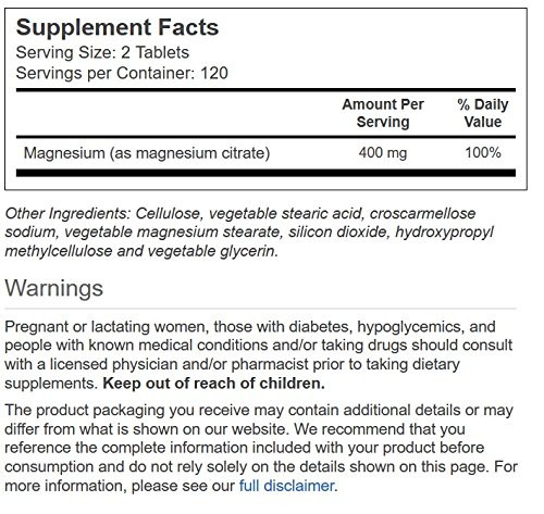 Vitacost Magnesium Citrate - 400 mg - 240 Tablets