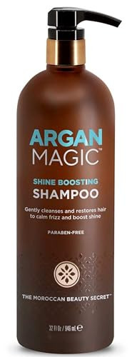 Argan Magic Shine Boosting Shampoo - Gently Cleanses and Restores Hair to Calm Frizz and Boost Shine | Made in USA, Paraben Free, Cruelty Free (1 Pac