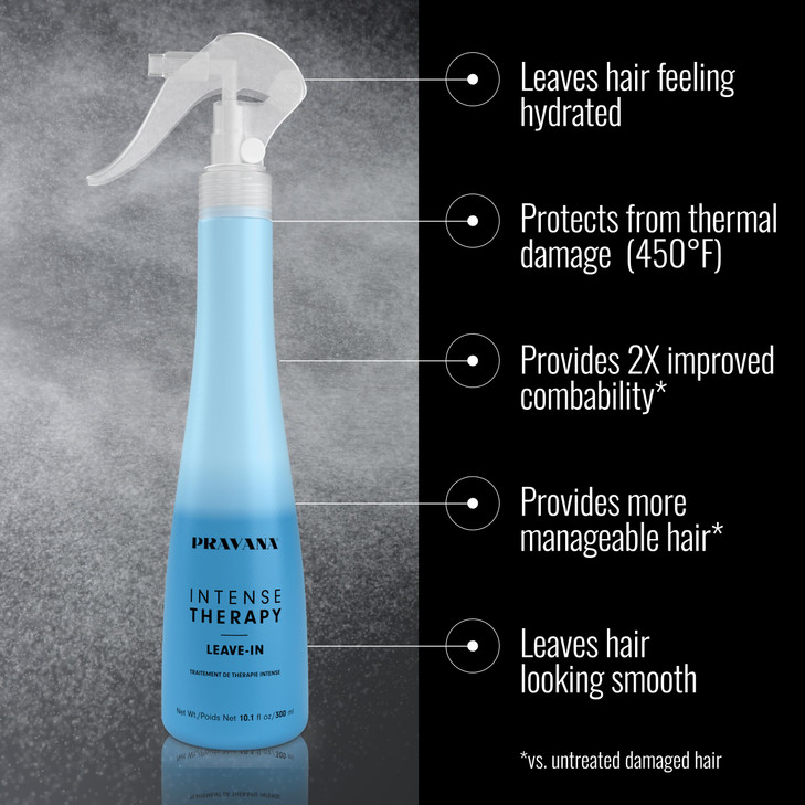 Pravana Intense Therapy Leave-In Conditioner Spray Treatment & Detangler | Instantly Detangles & Hydrates | Equalizes Hair Porosity | For All Hair Ty