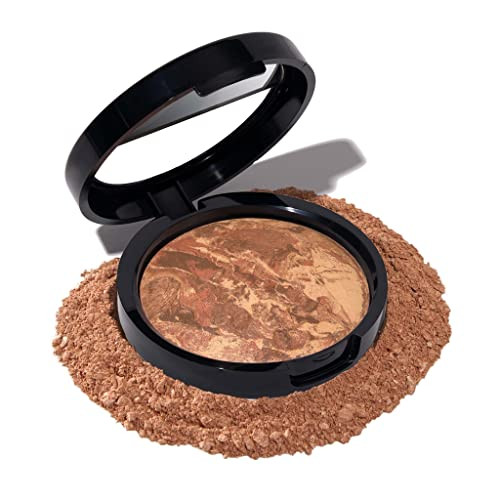 LAURA GELLER NEW YORK Award-Winning Baked Balance-n-Brighten Color Correcting Powder Foundation - Deep - Buildable Light to Medium Coverage - Demi-Ma
