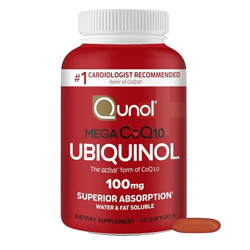 Qunol Ubiquinol CoQ10 100mg Softgels, Qunol Mega Ubiquinol 100mg - Superior Absorption - Active form of Coenzyme Q10 for Heart Health - 2 Month Suppl