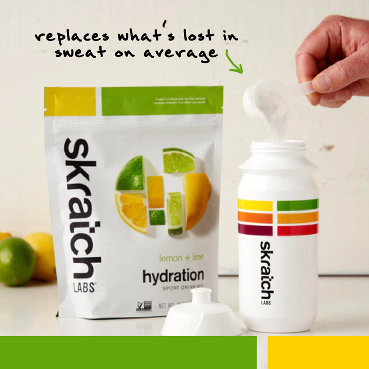 Skratch Labs Hydration Sports Drink Mix  Real?Fruit Electrolyte Powder for Fast Hydration & Endurance | Lemon & Lime | 20 Servings | Vegan, Non?GMO,