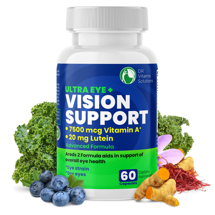 Vision Support Eye Vitamins for Macular Health | Supplements with Lutein, Zinc, Vitamin A & Bilberry | Areds 2 Formula for Red & Dry Eyes, Sight Care