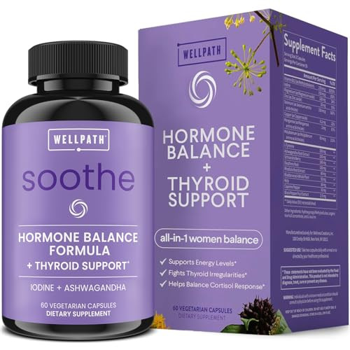 WellPath Soothe Hormone Balance for Women + Cortisol Supplements for Women | Thyroid Support, Mood Support, & Metabolism Booster | Adrenal Support |