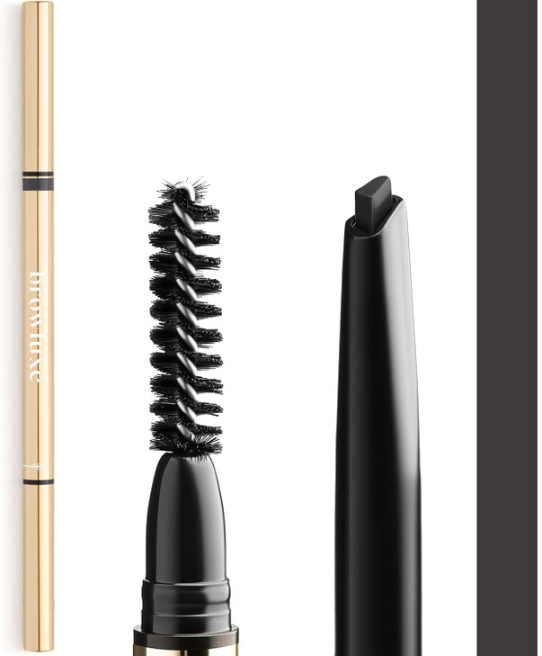 Browluxe Eye Brow Pencil | Ultra Thin Precision Eyebrow Pencil | Long Lasting, Waterproof Eyebrow Makeup | Nourishing Brow Definer Pencil | Nutmeg