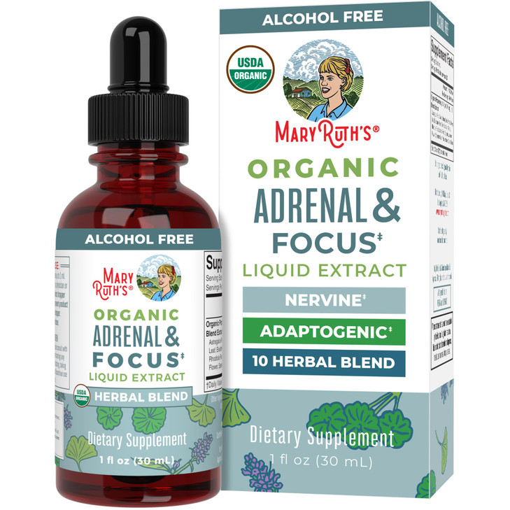 MaryRuth Organics - USDA Organic Brain Nootropic Supplement for Adults with Ginkgo Biloba & Astragalus | Focus & Adrenal Support | Brain & Memory Dro