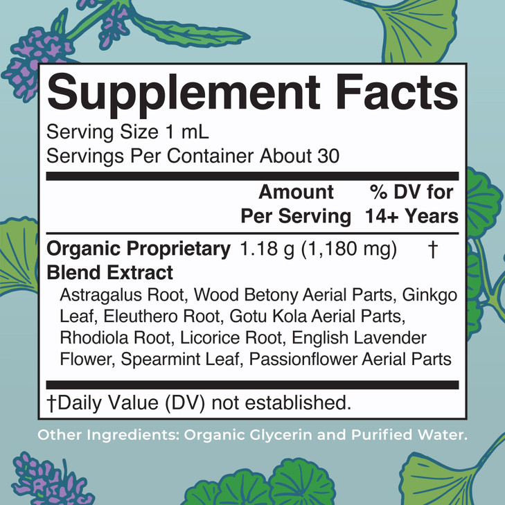 MaryRuth Organics - USDA Organic Brain Nootropic Supplement for Adults with Ginkgo Biloba & Astragalus | Focus & Adrenal Support | Brain & Memory Dro