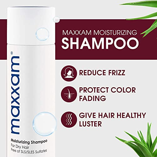 Maxxam Moisturizing Shampoo for Color Treated Hair, Gentle Sulfate Free Shampoo with Aloe for Most Hair Types Like Dry or Thin, 8 Fl Oz