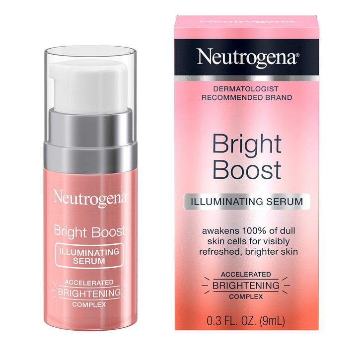 Neutrogena Bright Boost Illuminating Face Serum with Neoglucosamine & Turmeric Extract for Even Skin Tone, Resurfacing Serum for Face to Reduce Dark