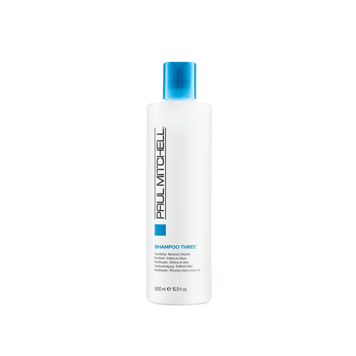 Paul Mitchell Shampoo Three, Clarifying Shampoo, Cleanses Impurities + Removes Chlorine, For All Hair Types, Great For Swimmers, 16.9 fl. oz.