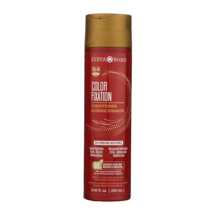 Surya Brasil Color Fixation Restorative Conditioner - 98% Natural Ingredients, Deep Hydration, Detangling, Color Protection, 8.45 oz