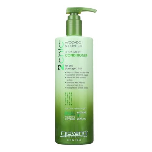 GIOVANNI 2chic Ultra-Moist Conditioner - Avocado & Olive Oil, Creamy Hydration Formula, Enriched with Aloe Vera, Shea Butter, Botanical Extracts, No