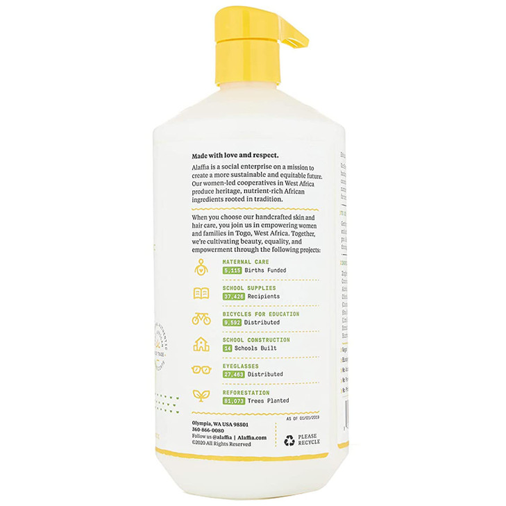 Alaffia Everyday Coconut Conditioner, Normal to Dry Hair, Moisturizing Support of Scalp and Hair with Ginger, Coconut Oil, and Shea Butter, Fair Trad