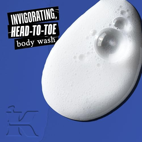 Kiehl's Body Fuel All-in-One Energizing Body Wash & Shampoo for Men, with Menthol, Caffeine, Vitamin E & Vitamin C, Gently Removes Excess Oil, Sweat