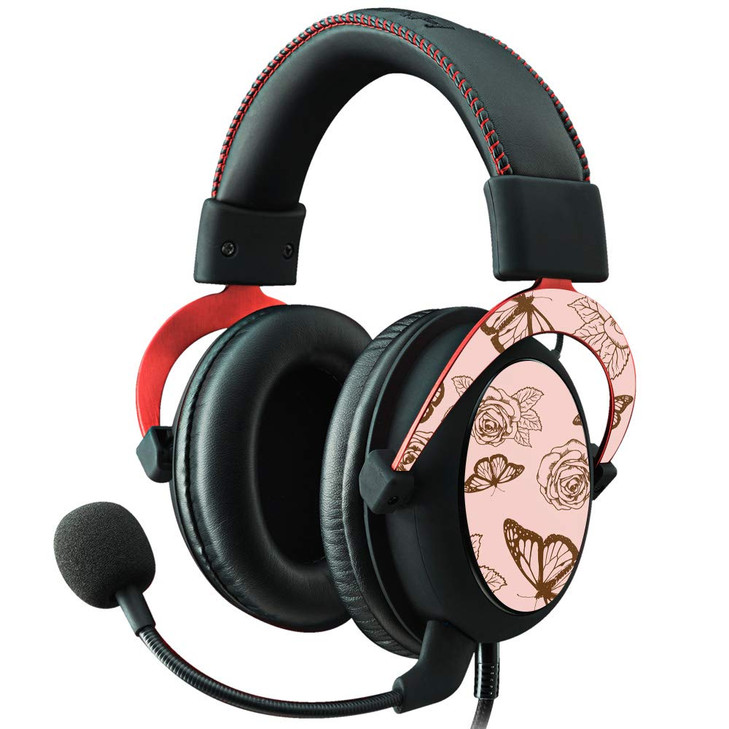 MightySkins Skin Compatible with Kingston HyperX Cloud II Gaming Headset - Butterfly Garden | Protective, Durable, and Unique Vinyl Decal wrap Cover