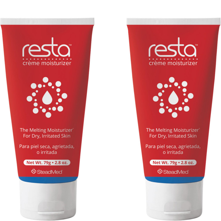 Resta Creme Moisturizer  Intensive Hydration for Dry & Sensitive Skin, Unscented, 2.8 oz (Pack of 2)