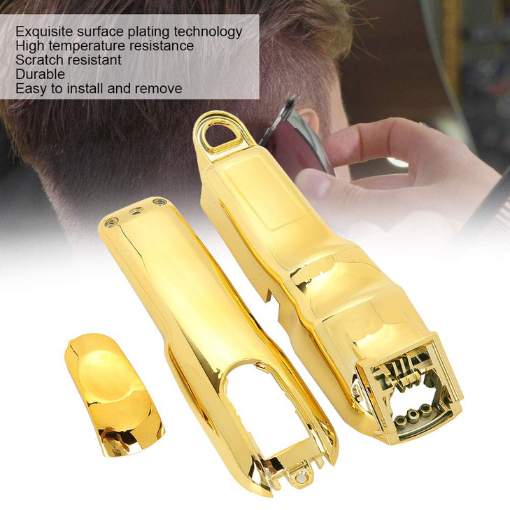 Rotekt1740 Hair Clipper Housing Cover, Hair Clipper Replacement Cover, Electric Hair Cutter Trimmer Cover Shell for 8418/8591 (Gold)