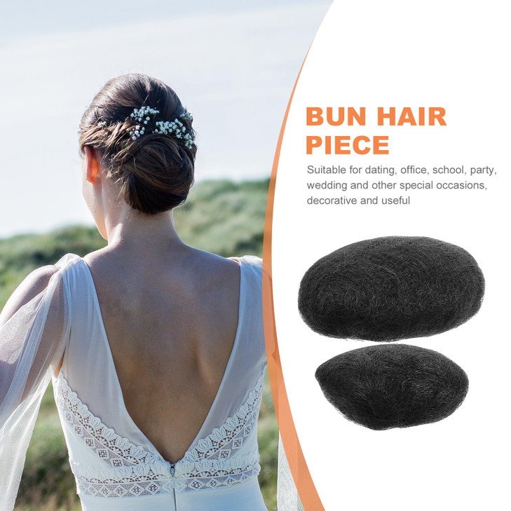 FOMIYES Hair Padding for Updos 2 Pcs Wig Hair Pad Buns Piece Chignon Pieces Bride Black Ball Modeling High Temperature Wire Bun Updo Extension