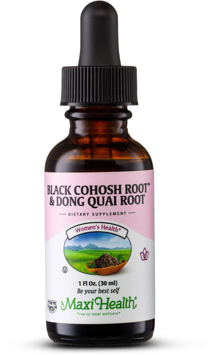 Maxi Health Black Cohosh Root and Dong Quai Root Extract - Women's Formula, 1 Fl Oz Bottle - Kosher