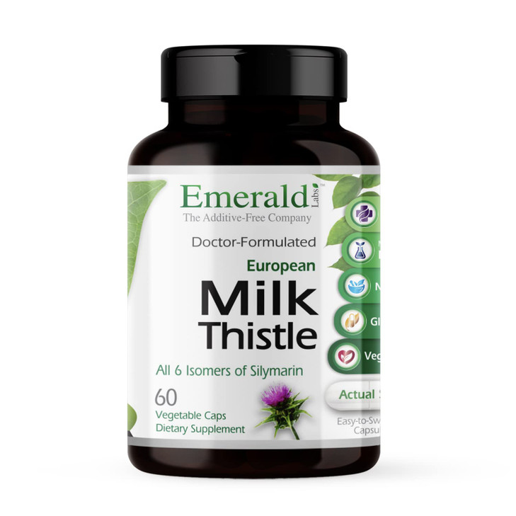 Emerald Labs European Milk Thistle - Organic Milk Thistle Extract - Supports Liver Health & Helps Maintain Natural Energy, Digestion & Brain Health -