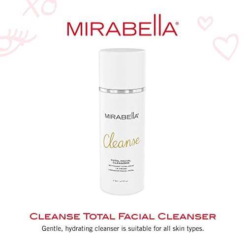 Mirabella Cleanse Total Facial Cleanser - Hydrating Gentle Cream Cleanser for All Skin Types - Face Cleanser & Makeup Remover - Face wash for Sensiti