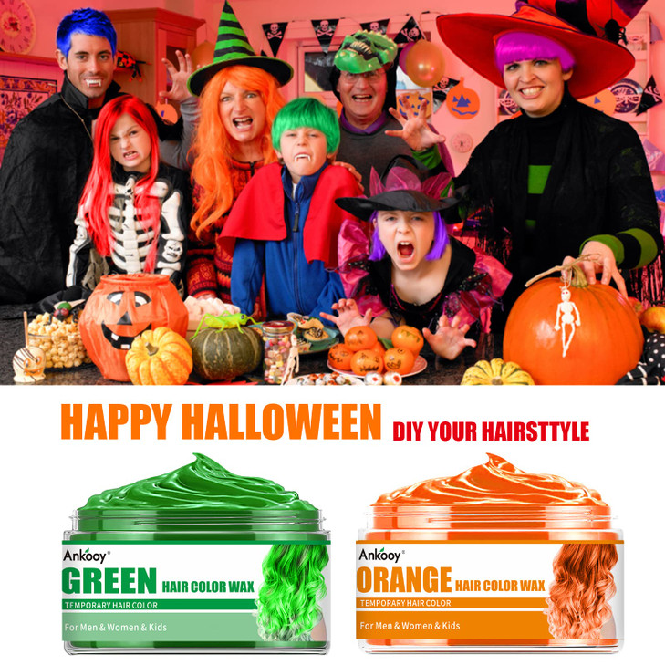 6 Colors Temporary Hair Color for Kids,Hair Wax Color for Halloween,Gifts for Teens,Girls,Boys,Gifts for Kids,Hair Color Spray Green Orange Pink Purp
