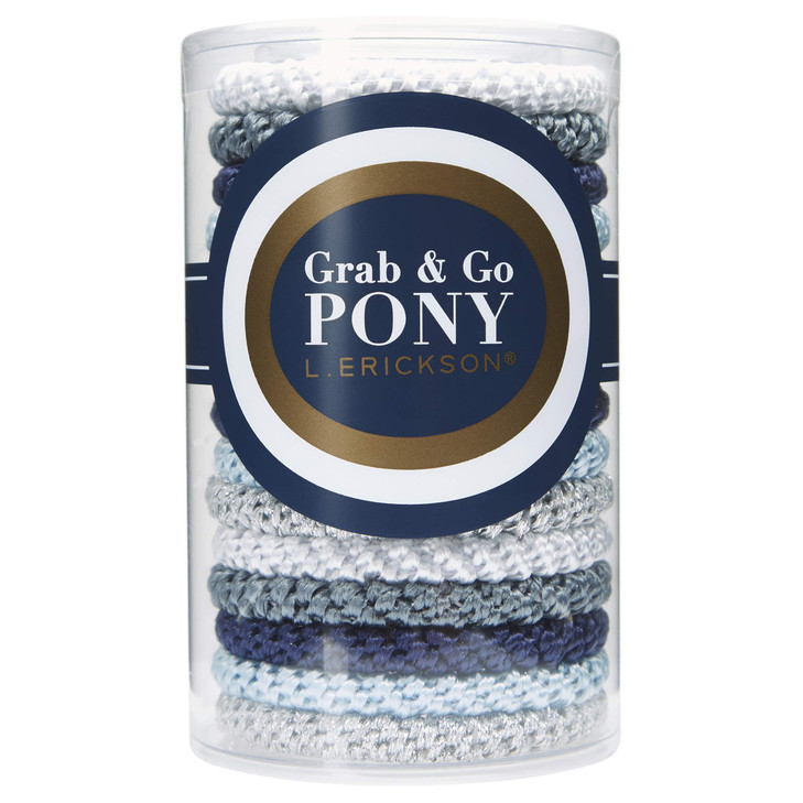 L. Erickson Brown and Beige Hair Ties for Thick Hair, Grab & Go Pony Tube, 15 Pack, Brown Stone, Thick No-Crease Bands with Strong Hold, Damage-Free