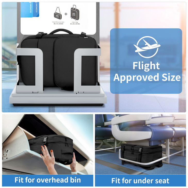 ZOMFELT Travel Backpack for Women Men, Carry on Backpack, TSA 15.6 inch Laptop Backpack Flight Approved, Personal Item Travel Bag Nurse Bag Casual Da