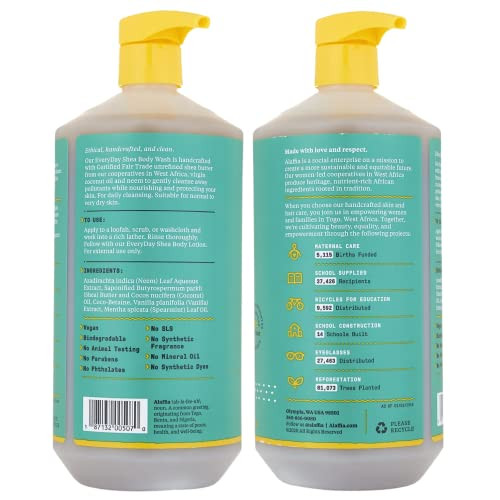 Alaffia EveryDay Shea Body Wash - Naturally Helps Moisturize and Cleanse without Stripping Natural Oils with Shea Butter, Neem, and Coconut Oil, Fair