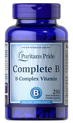 Puritan's Pride Complete B Complex for Energy Metabolism Caplets by Vitamin B, 250 Count