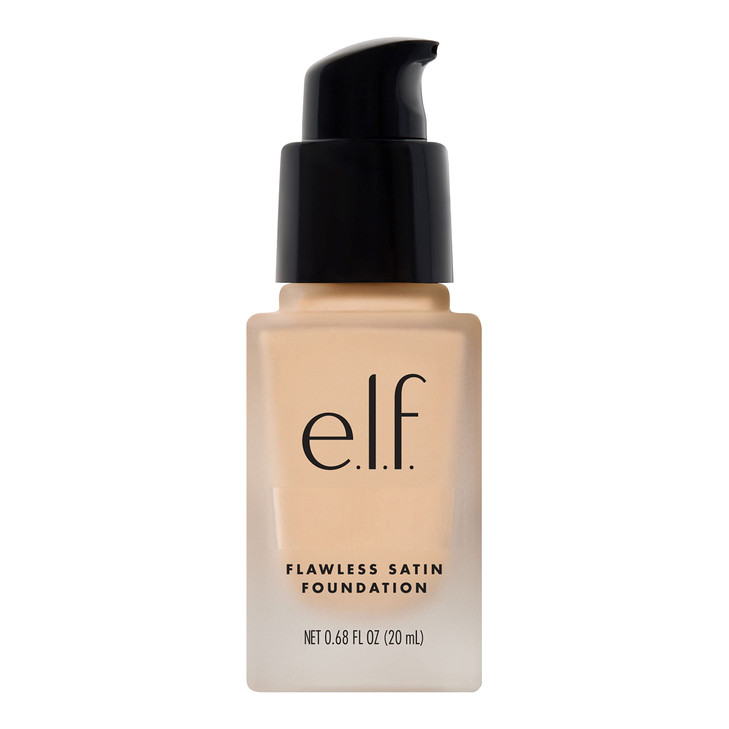 e.l.f. Flawless Satin Foundation, Lightweight & Medium Coverage, Semi-Matte Finish, Vegan & Cruelty-Free, Light Ivory, 0.68 Fl Oz (20mL)