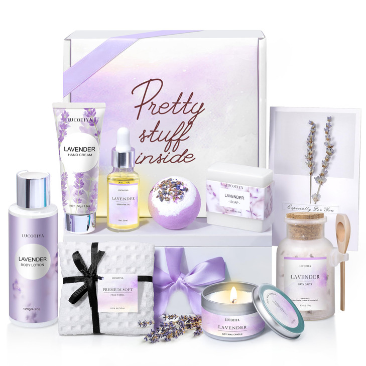 Gifts for Women Spa Gifts Baskets for Women Christmas Birthday Gifts Lavender Bath and Body Sets Mothers Day Gifts Relaxing Self Care Get Well Gift f