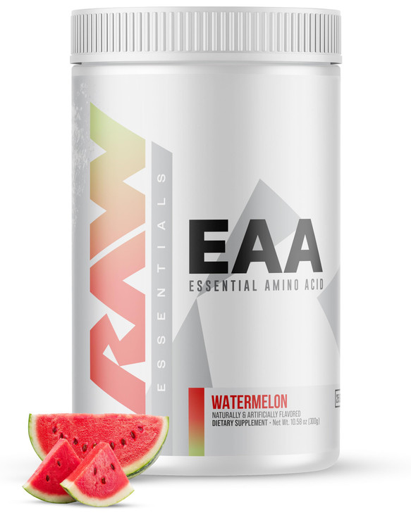 RAW EAA Amino Acids Powder, Strawberry Lemonade (25 Servings) - Pre Workout Amino Energy Powder for Strength, Endurance, Recovery & Lean Muscle Growt