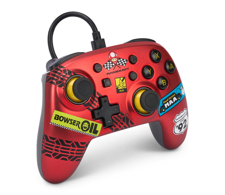 PowerA Nano Wired Controller for Nintendo Switch - Mario Kart: Racer Red, Nintendo Switch - OLED Model, Gamepad, game controller, Compact, Smaller, P