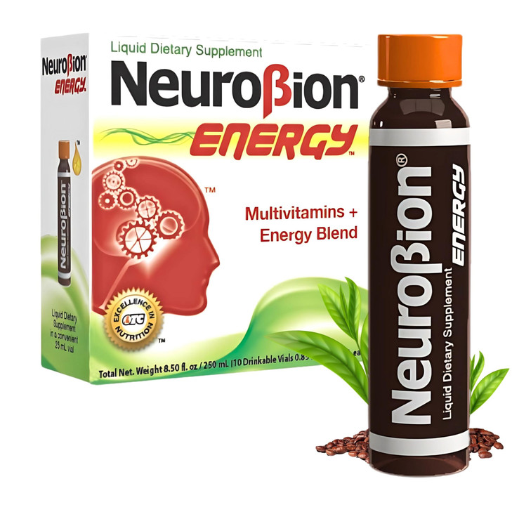 Neurobion Energy Liquid Dietary Supplement Multivitamins + Enegy Blend 10 vials x 250 ml