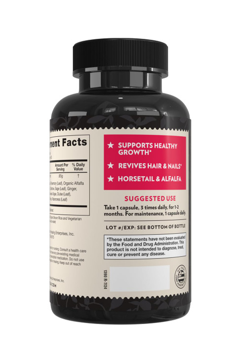 Crystal Star Beautiful Hair & Nail Supplement (60 Capsules)  Herbal Supplement Supports Thicker Stronger Hair & Nails  Horsetail, Nettle & Alfalfa