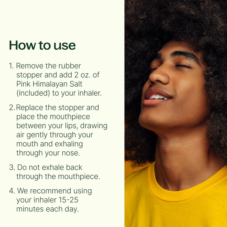 Plant Therapy Pink Himalayan Salt Inhaler w/Pink Himalayan Crystal Salt, Supports a Healthy Respiratory System