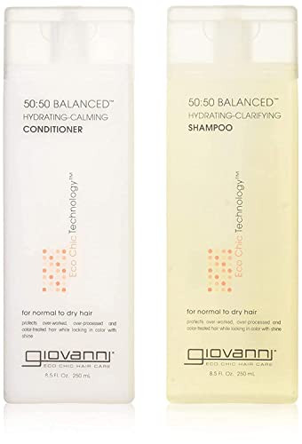 Giovanni 50:50 Balanced Remoisturizer Duo Set Shampoo Hydrating-Clarifying & Conditioner Hydrating-Calming, 8.5 Oz Each