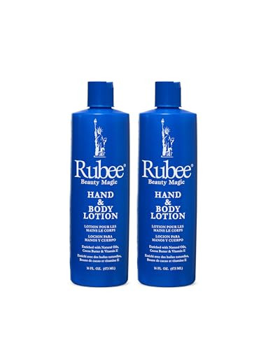 RUBEE Body & Hand Lotion - Pack of 2 Non-Greasy Lotion for Women & Men - 16 oz Cacao Butter Lotion for Extremely Dry Skin - Vitamin E Moisturizer