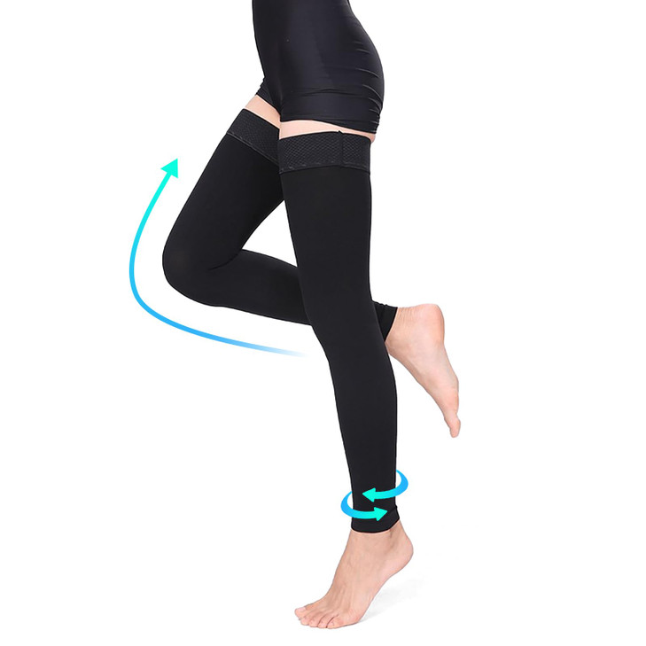 Thigh High Compression Stockings Women 30-40mmHg Sleeve Footless Socks Varicose