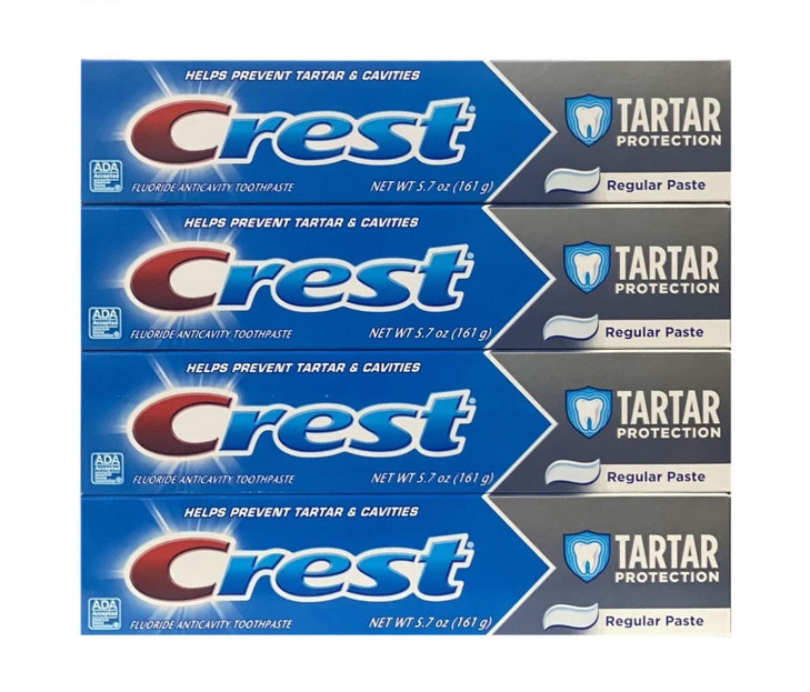 Crest Tartar Protection, Regular Paste, 5.7 ounces (Pack of 4)