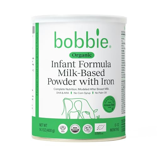 Bobbie Organic Baby Formula, Milk Based Powder with Iron, DHA and Vitamin D, Modeled After Breast Milk, Organic Baby Formula for Newborn to 12 Months