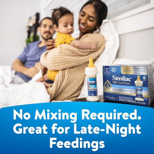Similac 360 Total Care Infant Formula, Has 5 HMO Prebiotics, Our Closest Prebiotic Blend to Breast Milk, Non-GMO, Baby Formula, Ready to Feed, 2-fl-