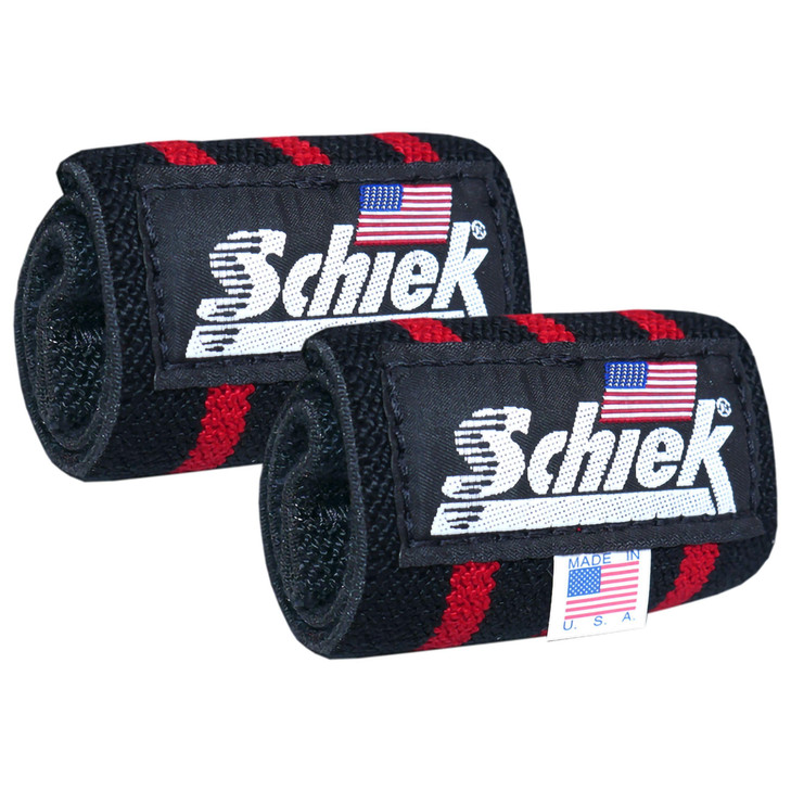 Schiek Sports Model 1112 Heavy Duty 12" Wrist Wraps - Black/Red