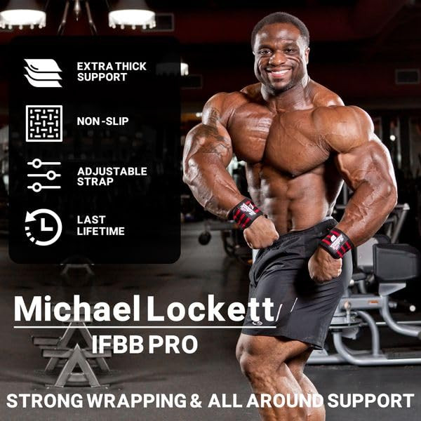 Schiek Sports Model 1112 Heavy Duty 12" Wrist Wraps - Black/Red