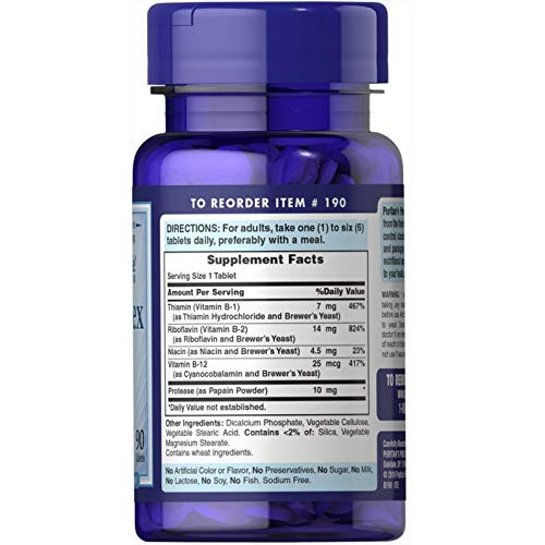 Puritan's Pride Vitamin B-Complex and Vitamin B-12-90 Tablets