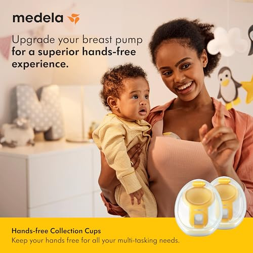 Medela Hands-Free Collection Cups, Compatible with Freestyle Flex, Pump in Style with MaxFlow, and Swing Maxi Electric Breast Pumps, 1 Set of 2 Cups
